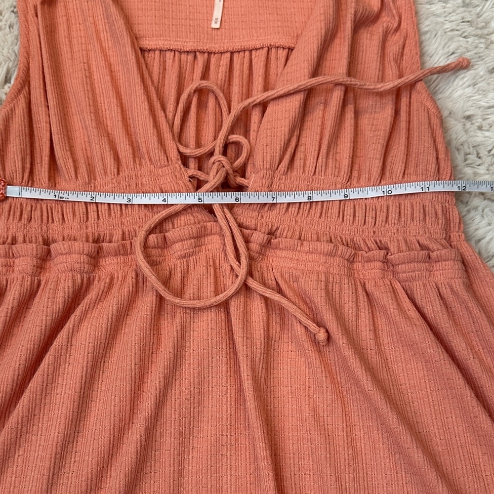 Free People SZ M Beach Bound Coral Sleeveless Empire Waist Women’s  Blouse - Picture 10 of 10